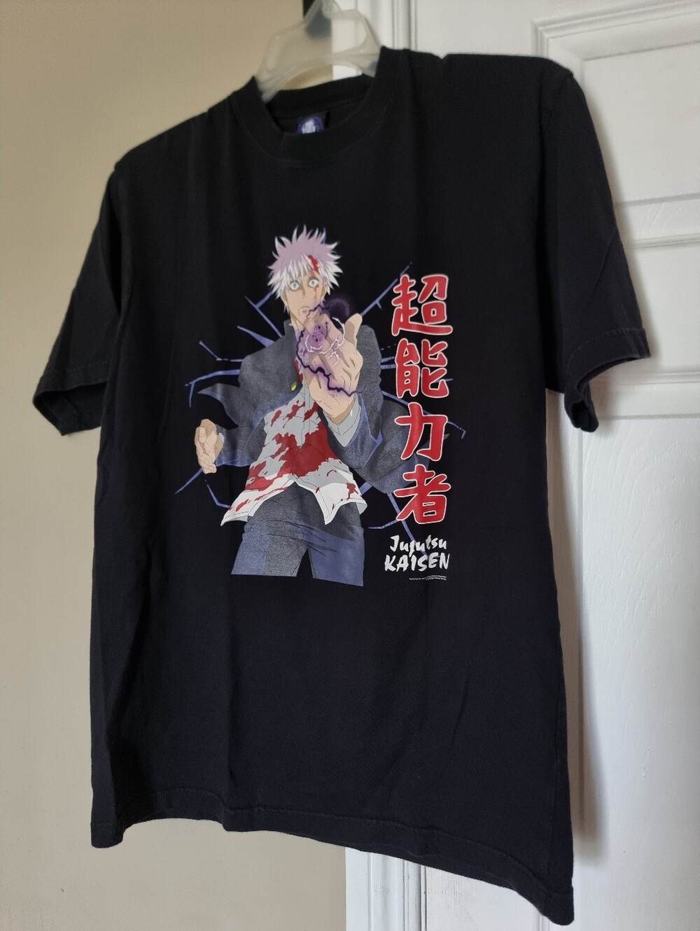Jujutsu Kaisen Black Graphic Crewneck T-Shirt Anime Tee Mens Size L Short Slevee